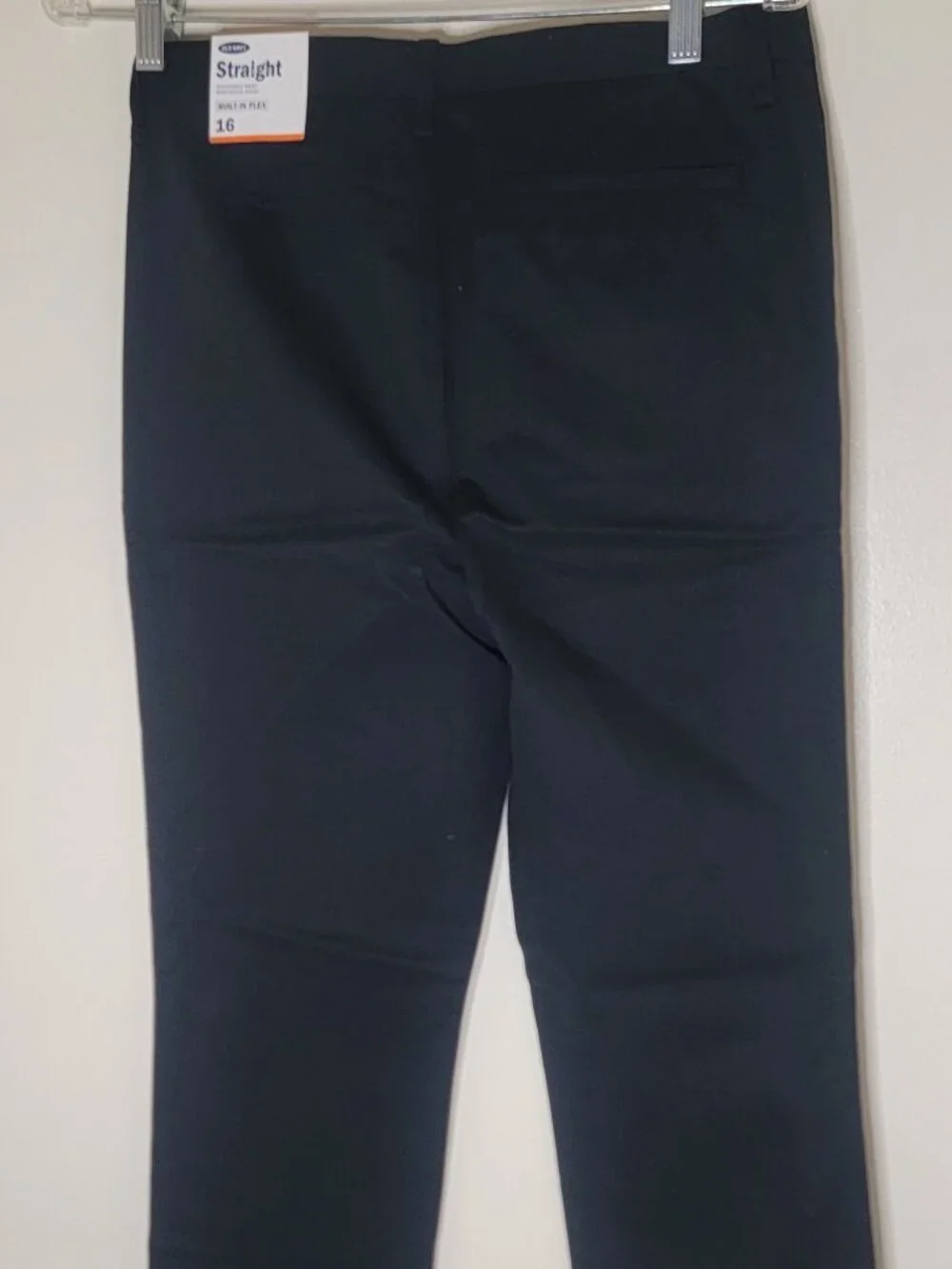 NEW Old Navy Straight Leg Built-In Flex Uniform Chinos Black Boys Size 16